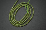 Natural Green Peridot Diamond Cutting Faceted 2mm 3mm Round Loose Beads