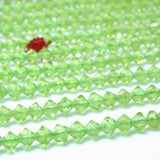 Natural Peridot Faceted Disc Rondelle Loose Beads Gemstone Bracelet Necklace