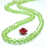 Natural Peridot Faceted Disc Rondelle Loose Beads Gemstone Bracelet Necklace