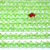 Natural Peridot Faceted Disc Rondelle Loose Beads Gemstone Bracelet Necklace