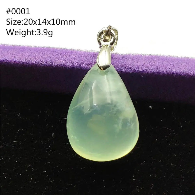 Green Prehnite Beads Pendant Crystal Water Drop Prehnite Necklace