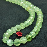 Green Prehnite Diamond Faceted Round Beads Loose Gemstones