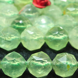 Green Prehnite Diamond Faceted Round Beads Loose Gemstones