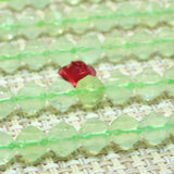 Natural Green Prehnite Diamond Faceted Round Loose Beads Gemstone