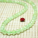 Natural Green Prehnite Diamond Faceted Round Loose Beads Gemstone