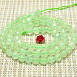 Natural Green Prehnite Diamond Faceted Round Loose Beads Gemstone