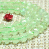 Natural Green Prehnite Diamond Faceted Round Loose Beads Gemstone