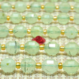Natural Green Prehnite Faceted Double Terminated Point Loose Beads Gemstone