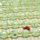 Natural Green Prehnite Faceted Double Terminated Point Loose Beads Gemstone