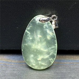 Natural Green Prehnite Pendant Healing Gift Reiki Crystal Stone Silver Jewelry