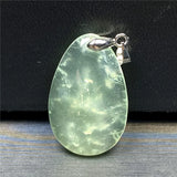 Natural Green Prehnite Pendant Healing Gift Reiki Crystal Stone Silver Jewelry