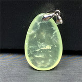 Natural Green Prehnite Pendant Healing Gift Reiki Crystal Stone Silver Jewelry