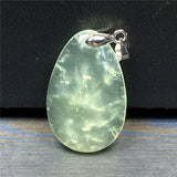Natural Green Prehnite Pendant Healing Gift Reiki Crystal Stone Silver Jewelry