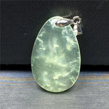 Natural Green Prehnite Pendant Healing Gift Reiki Crystal Stone Silver Jewelry