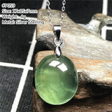 Green Prehnite Pendant Necklace for Women Man