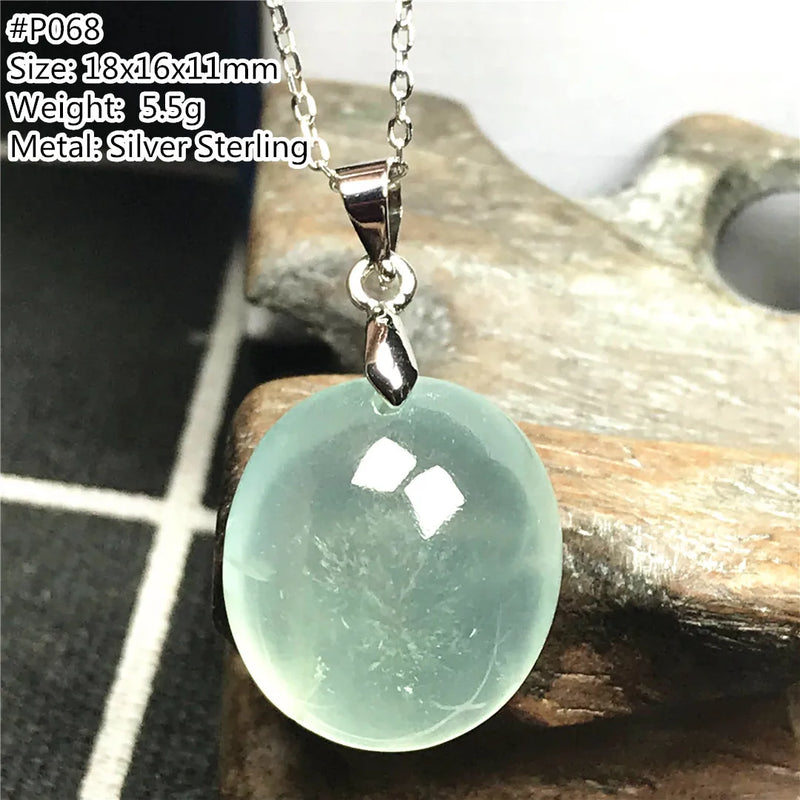 Green Prehnite Pendant Necklace for Women Man