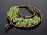 Green Quartz Tree of Life Copper Pendant Necklace 5Sets/Pack