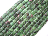 Green Ruby Zoisite Flat Square Loose Beads for DIY Jewelry Making