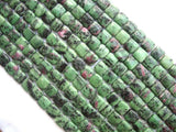 Green Ruby Zoisite Flat Square Loose Beads for DIY Jewelry Making