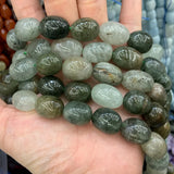Green Rutilated Quartz Beads 15'' Freeform Irregular DIY Loose Beads