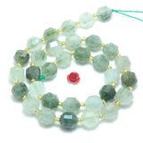 Green Rutilated Quartz Faceted Double Terminated Point Beads