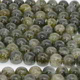 Green Rutilated Tourmaline Quartz 12mm Round Beads