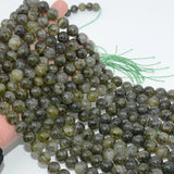 Green Rutilated Tourmaline Quartz 12mm Round Beads