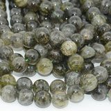 Green Rutilated Tourmaline Quartz 12mm Round Beads