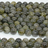Green Rutilated Tourmaline Quartz 12mm Round Beads