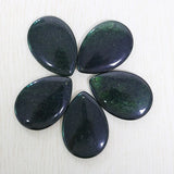 Green Sand Stone Flat Oval Teardrop Pendant for Jewelry Making