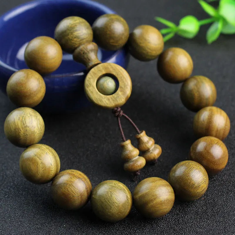 Green Sandalwood Bracelet Buddhist Beads Rosary