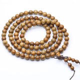 Green Sandalwood Prayer Malas Wooden Beaded Bracelets 108 Malas Bracelet