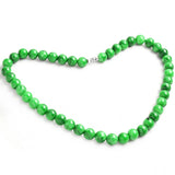 Green Semi-precious Stones Necklace 10mm Beaded Jewelry Womens