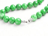 Green Semi-precious Stones Necklace 10mm Beaded Jewelry Womens