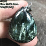 Green Seraphinite Necklace Pendant Jewelry Crystal Silver Reiki Gemstone