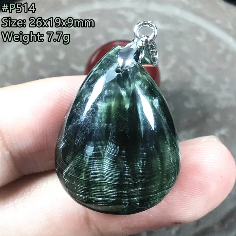 Natural Green Seraphinite Pendant Jewelry AAAAA