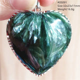 Green Seraphinite Pendant Necklace 925 Silver