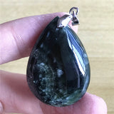 Green Seraphinite Stone Necklace Pendant 34x24mm