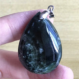 Green Seraphinite Stone Necklace Pendant 34x24mm