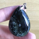 Green Seraphinite Stone Necklace Pendant 34x24mm
