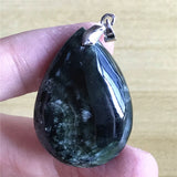 Green Seraphinite Stone Necklace Pendant 34x24mm