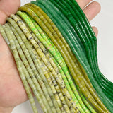 Green Stone Bead Quartzs Jades Jaspers Rondelle Spacer Beads 2x2x4mm