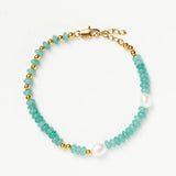 Green Stone & Pearl Healing Bracelet Gift
