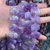 Natural Green Strawberry Quartz Amethyst Beads 15'' Faceted Square