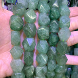 Natural Green Strawberry Quartz Beads 15'' Faceted Irregular DIY Loose Beads