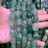 Green Strawberry Quartz Beads 15'' Faceted Irregular DIY Loose Beads