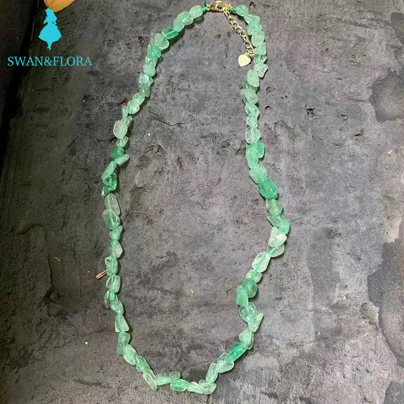 Green Strawberry Quartz Choker Necklace Women High Jewelry