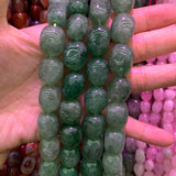 Green Strawberry Quartz Stone Beads 15'' Freeform DIY Loose Beads