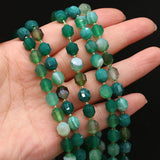 Green Stripe Agate Beads 8mm for Jewelry Making