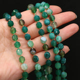 Green Stripe Agate Beads 8mm for Jewelry Making